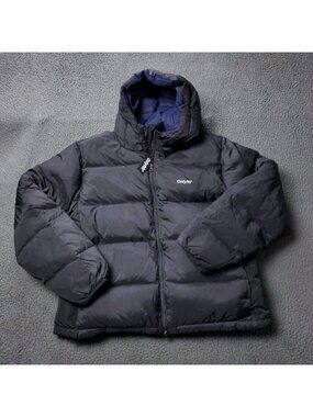 ONLY NY Puffer Down Jacket Mens L Large Packable Snorkel Nylon Black